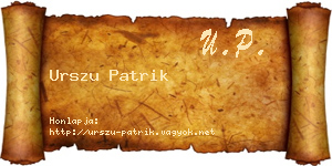 Urszu Patrik névjegykártya