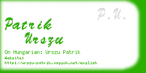 patrik urszu business card